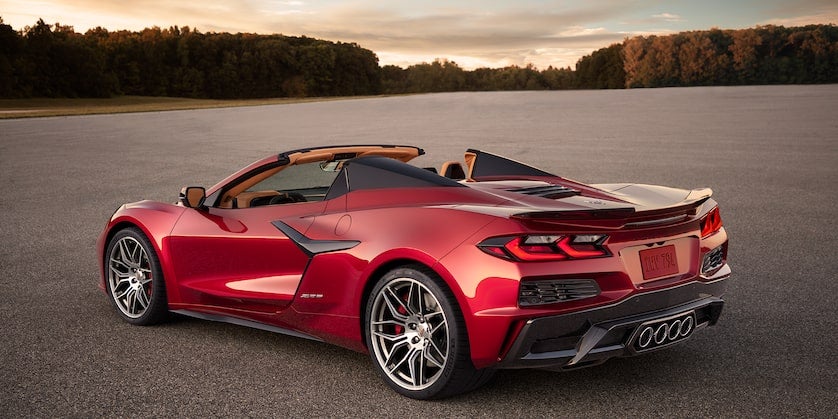 Red Corvette Z06 carbon fiber